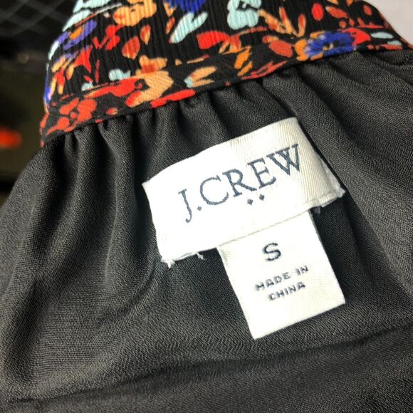 J Crew Women's Crinkle Peasant Top Long Sleeve Floral Print Keyhole Neck Small - Picture 5 of 6